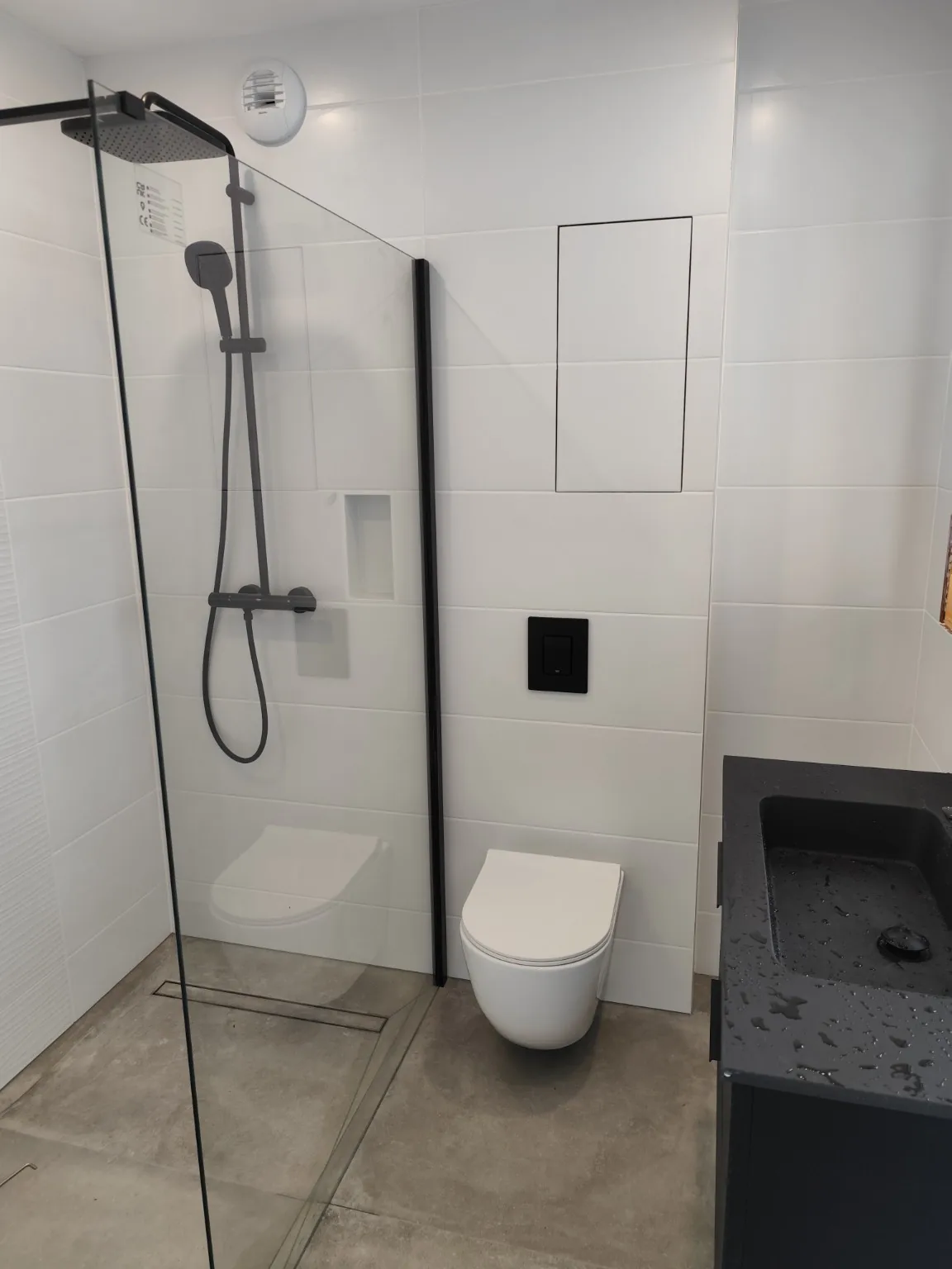 Salle de bains noir et blanc